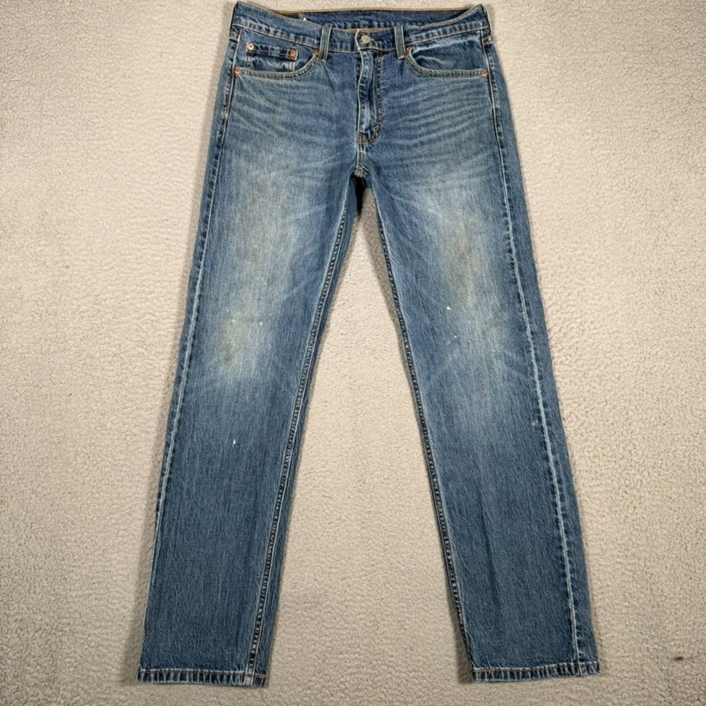 Levis Jeans Mens 32x30 Blue 505 Straight Fit Denim Casual Logo Preppy 5 Pocket